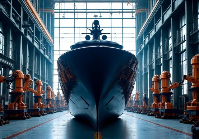 Innovazione tecnologica in un cantiere navale moderno